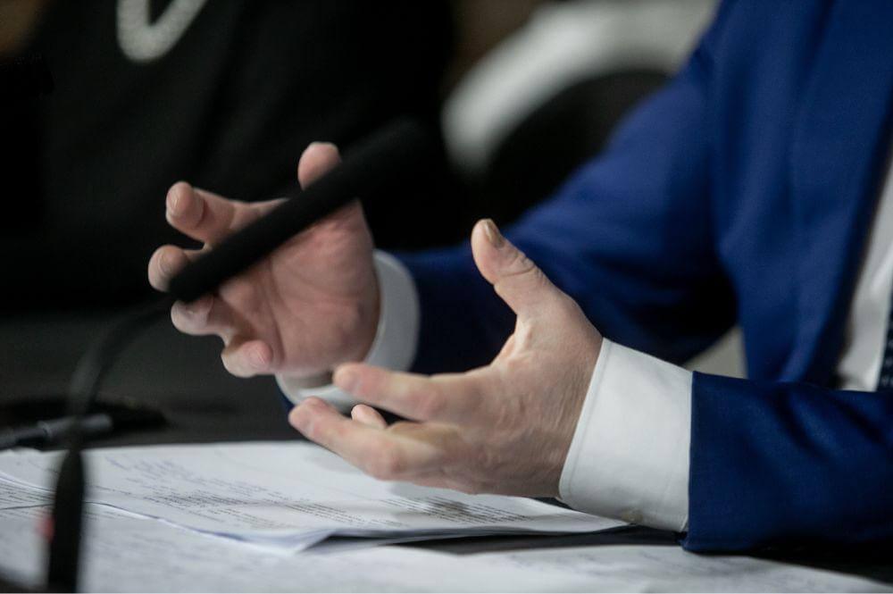 Person reviewing legal documents related to illegal search and seizure